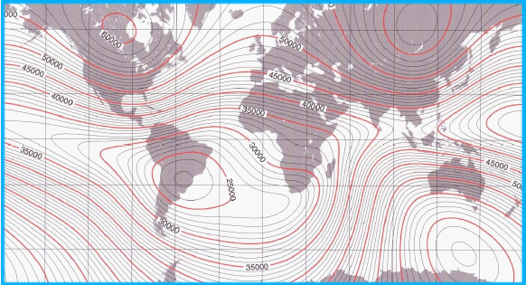 Mapa magnetického pole Země